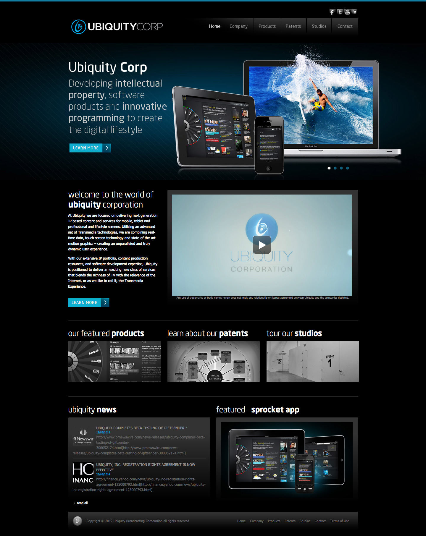 Ubiquity Broadcasting Company website built by Aquatic in San Francisco